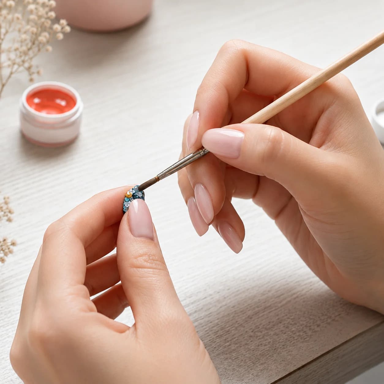 Hand-painting a bespoke nail set